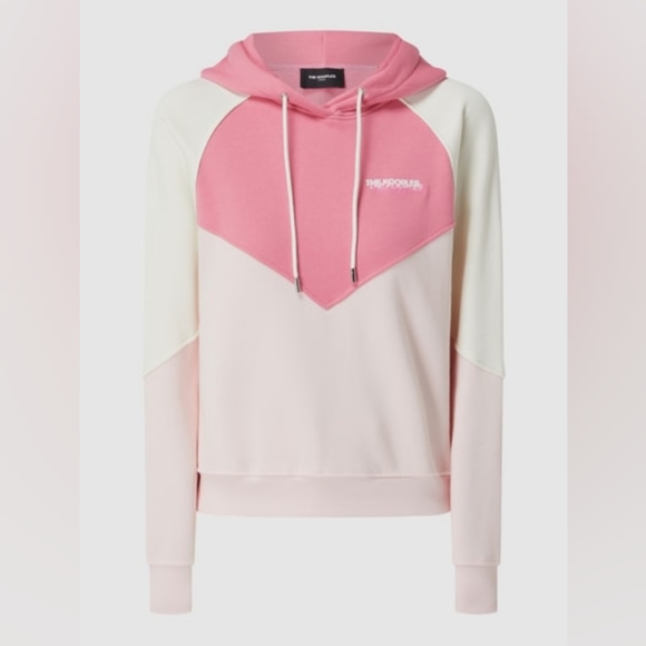 PINK AND ECRU FLEECE SWEATSHIRT WITH HOOD - Picture 2 of 16